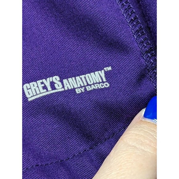 Grey's Anatomy Barco Mock Scrub Top 4 Pocket Purple Women's Large - Picture 6 of 12